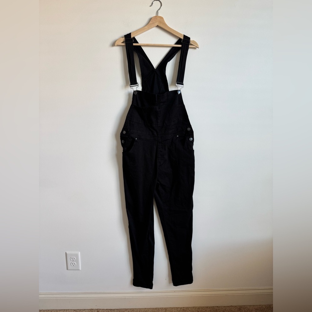 Black Women's Overalls Jumpsuit with Adjustable Straps